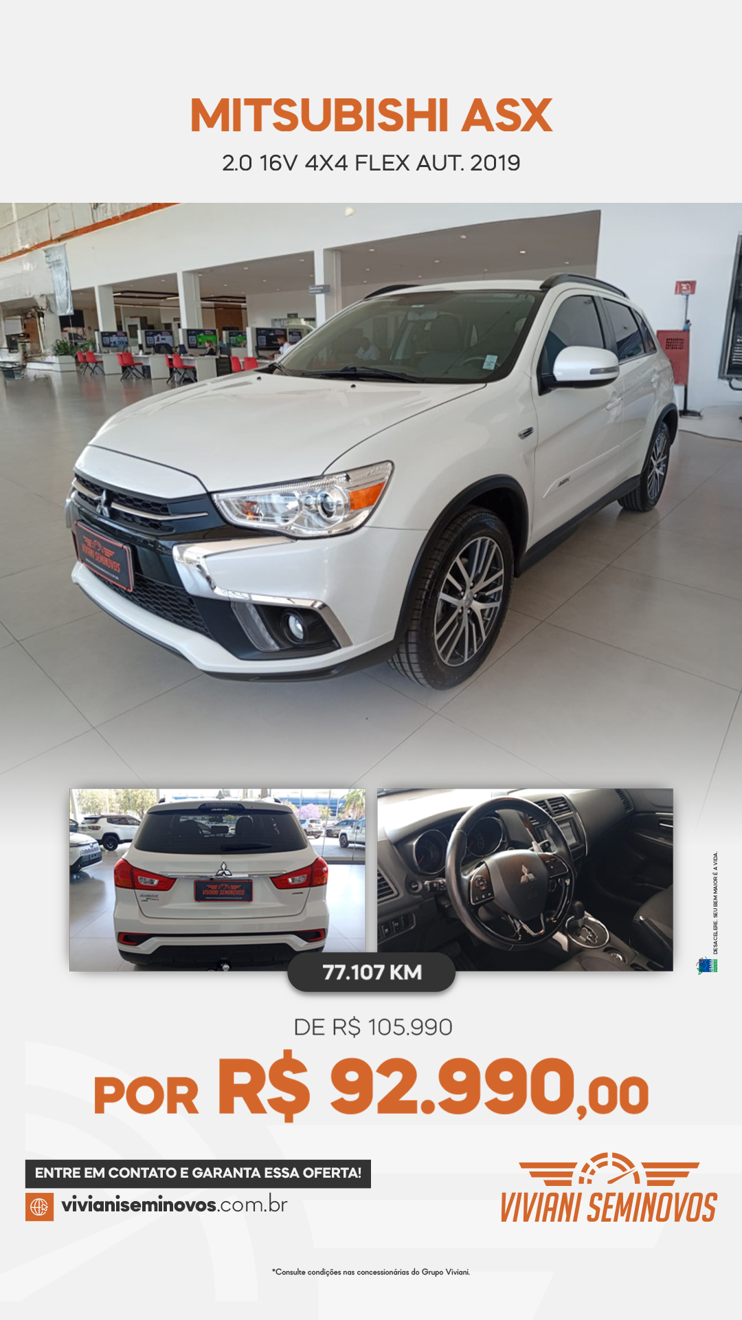 DVT1A15 - Mitsubishi ASX 2.0 16V 4x4 Flex Aut. 2019