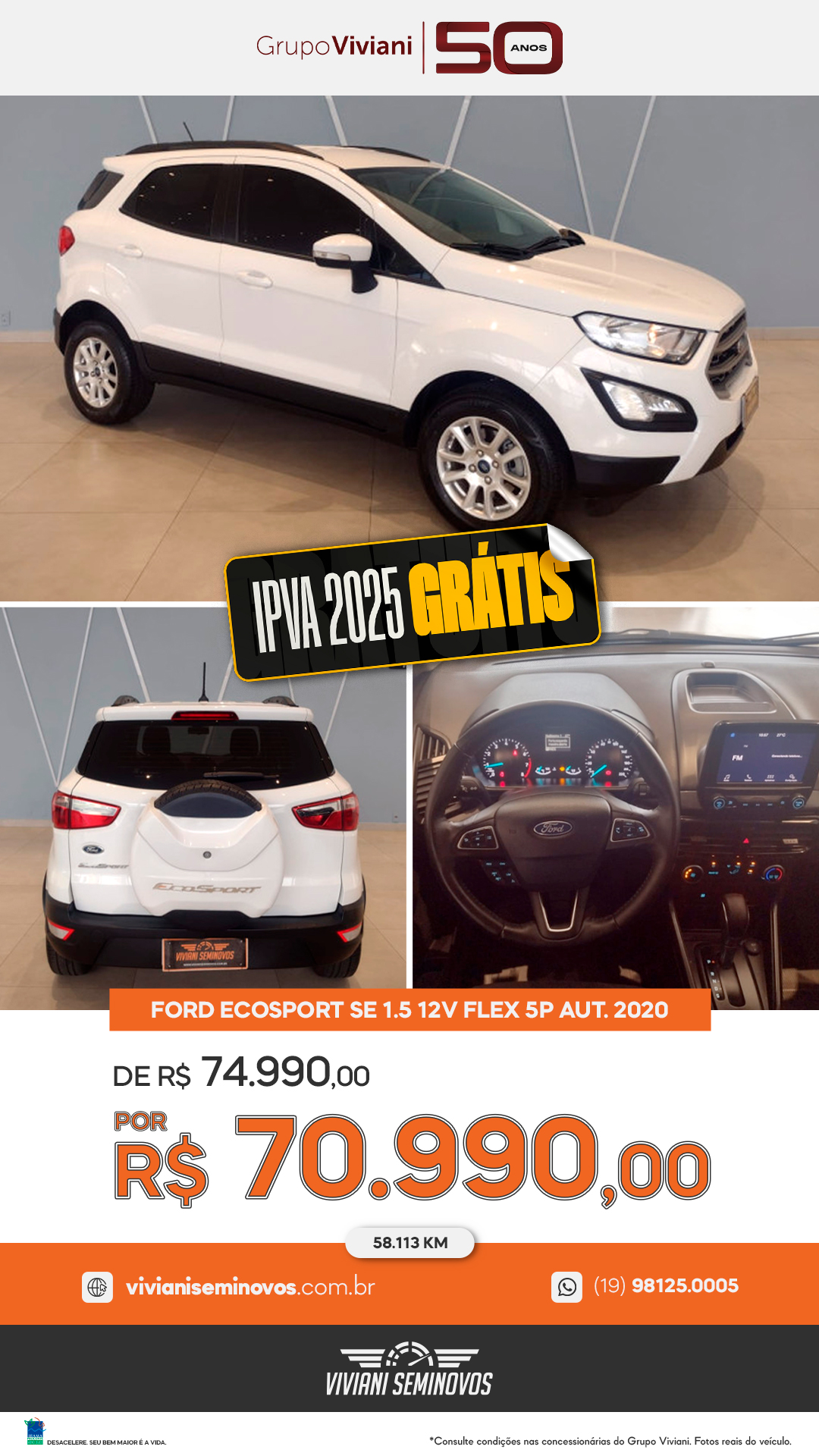 QQS9G02 - Ford EcoSport SE 1.5 12V Flex 5p Aut. 2020