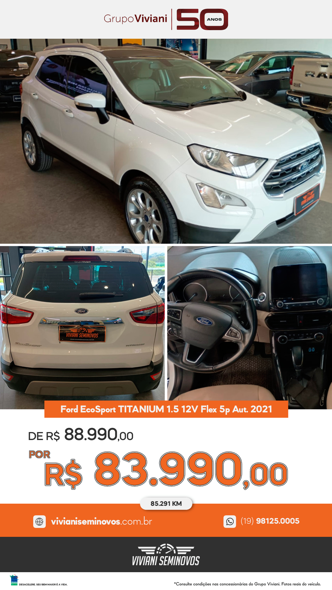 QAX5E71 - Ford EcoSport TITANIUM 1.5 12V Flex 5p Aut. 2021