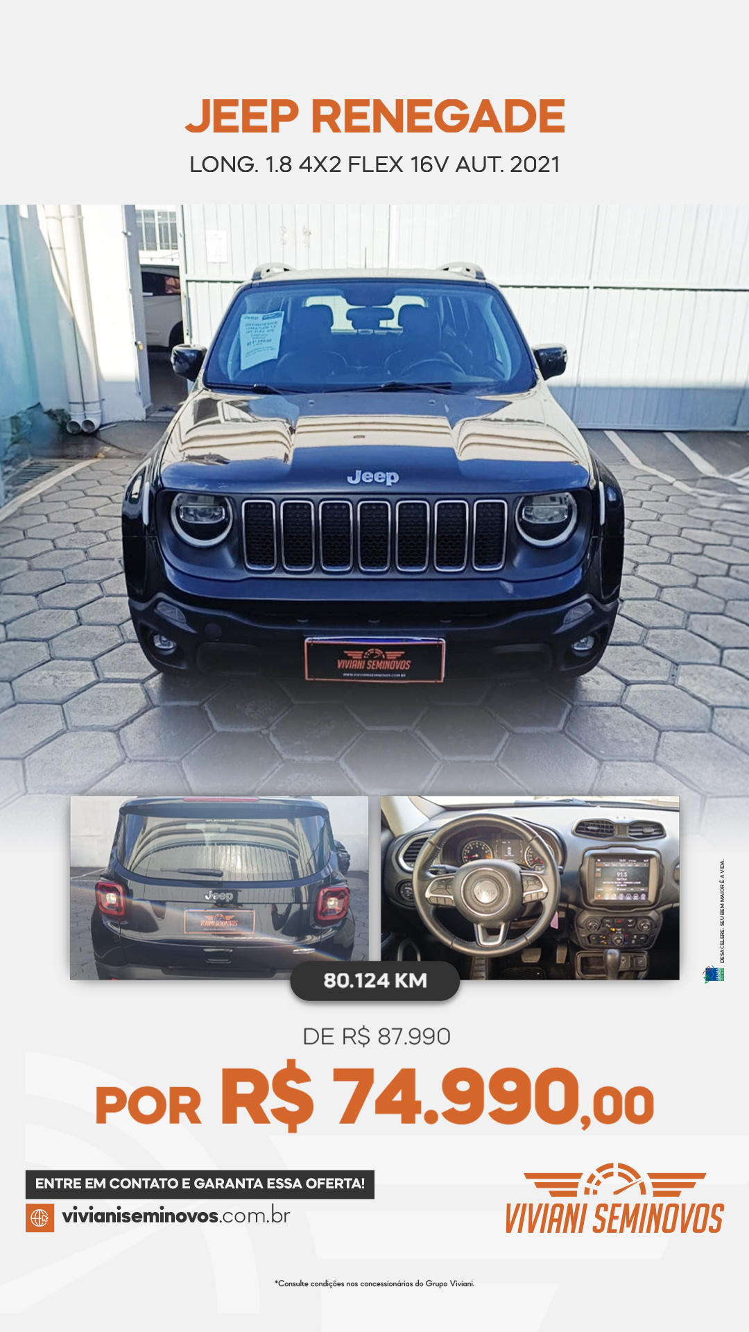 FUE5G95 - Jeep Renegade Longitude 1.8 4x2 Flex 16V Aut. 2021