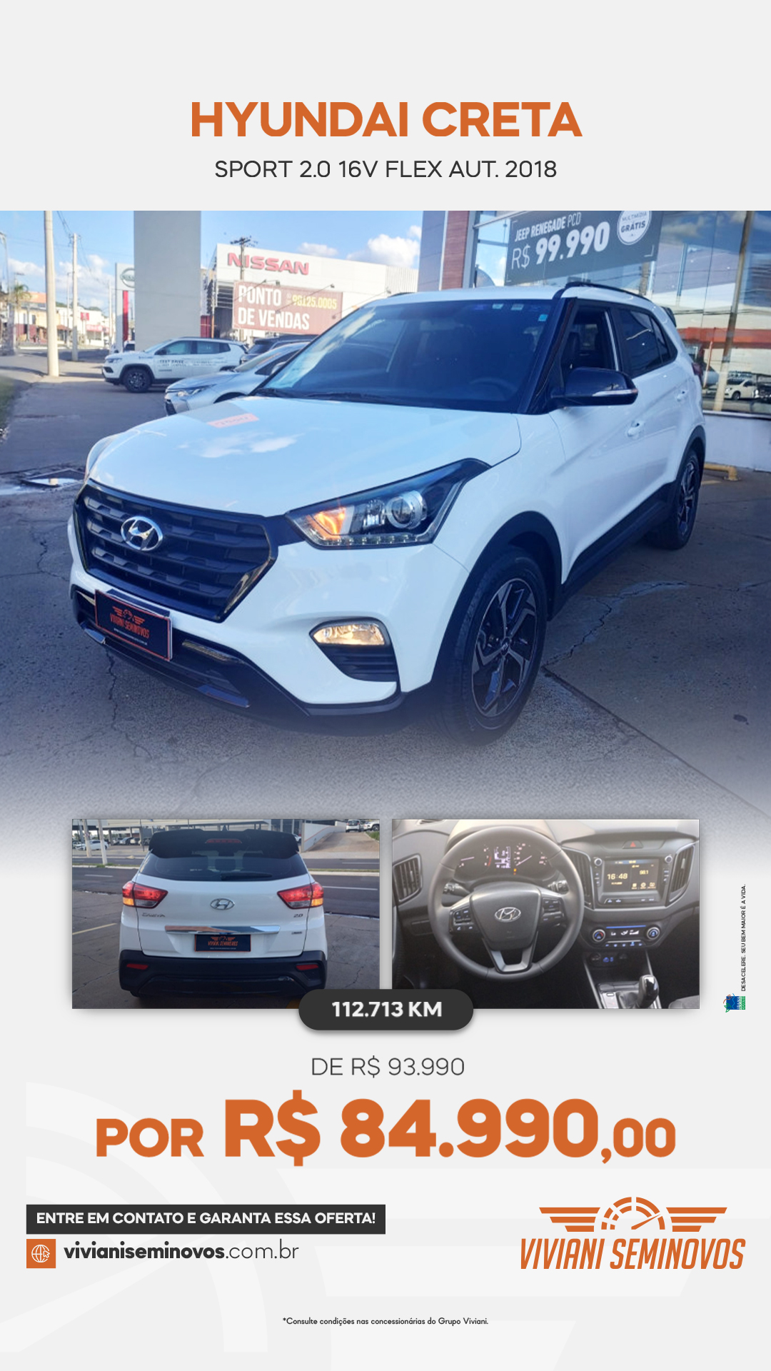 FJV0D39 - Hyundai Creta Sport 2.0 16V Flex Aut. 2018