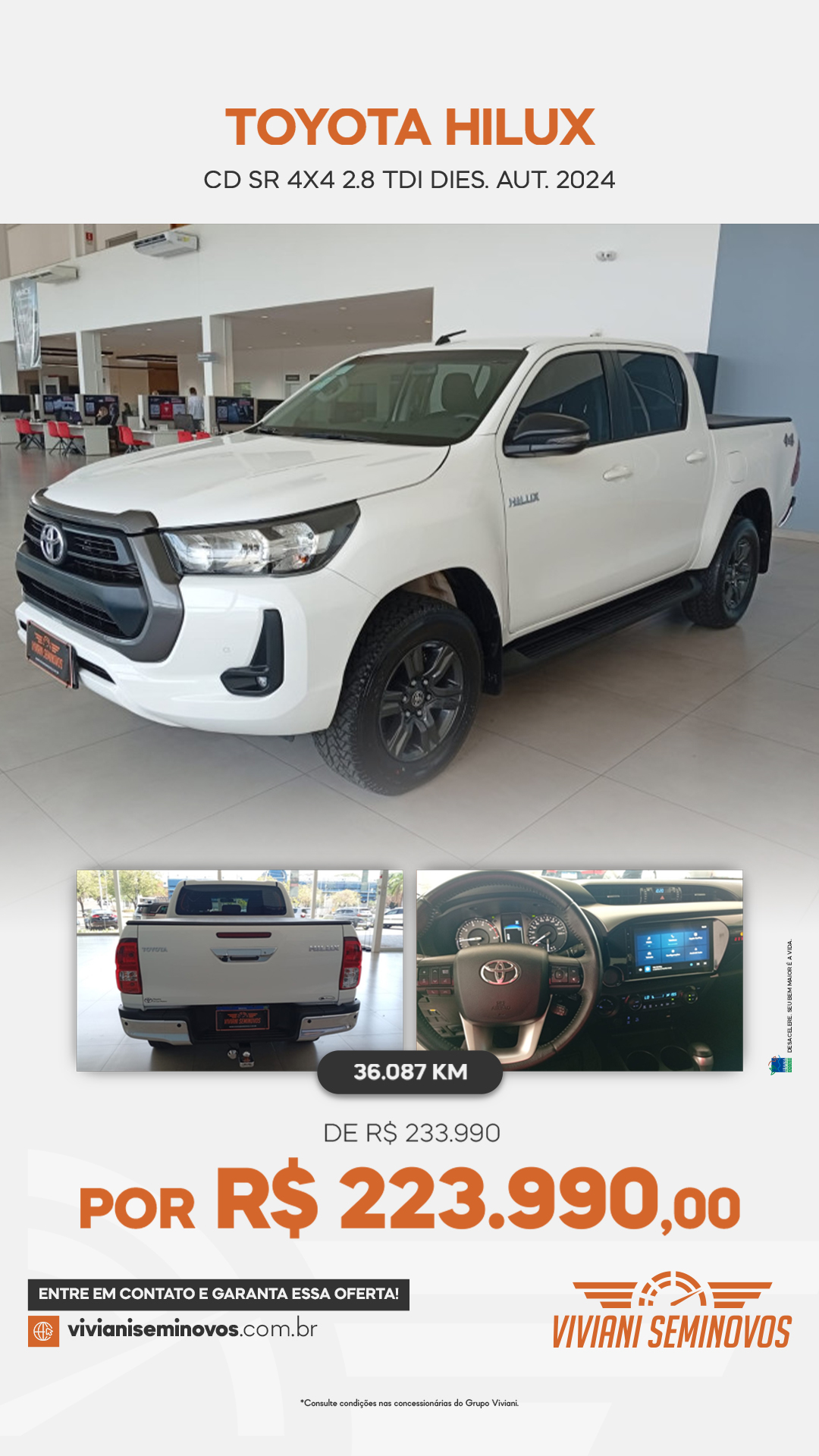 SUY6J81 - Toyota Hilux CD SR 4x4 2.8 TDI Diesel Aut. 2024