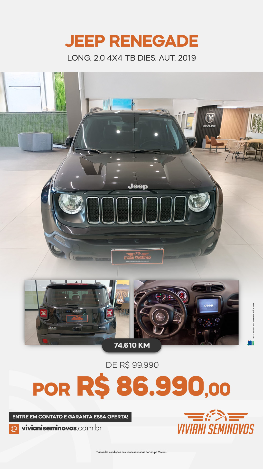 FWV0I89 - Jeep Renegade Longitude 2.0 4x4 TB Diesel Aut 2019