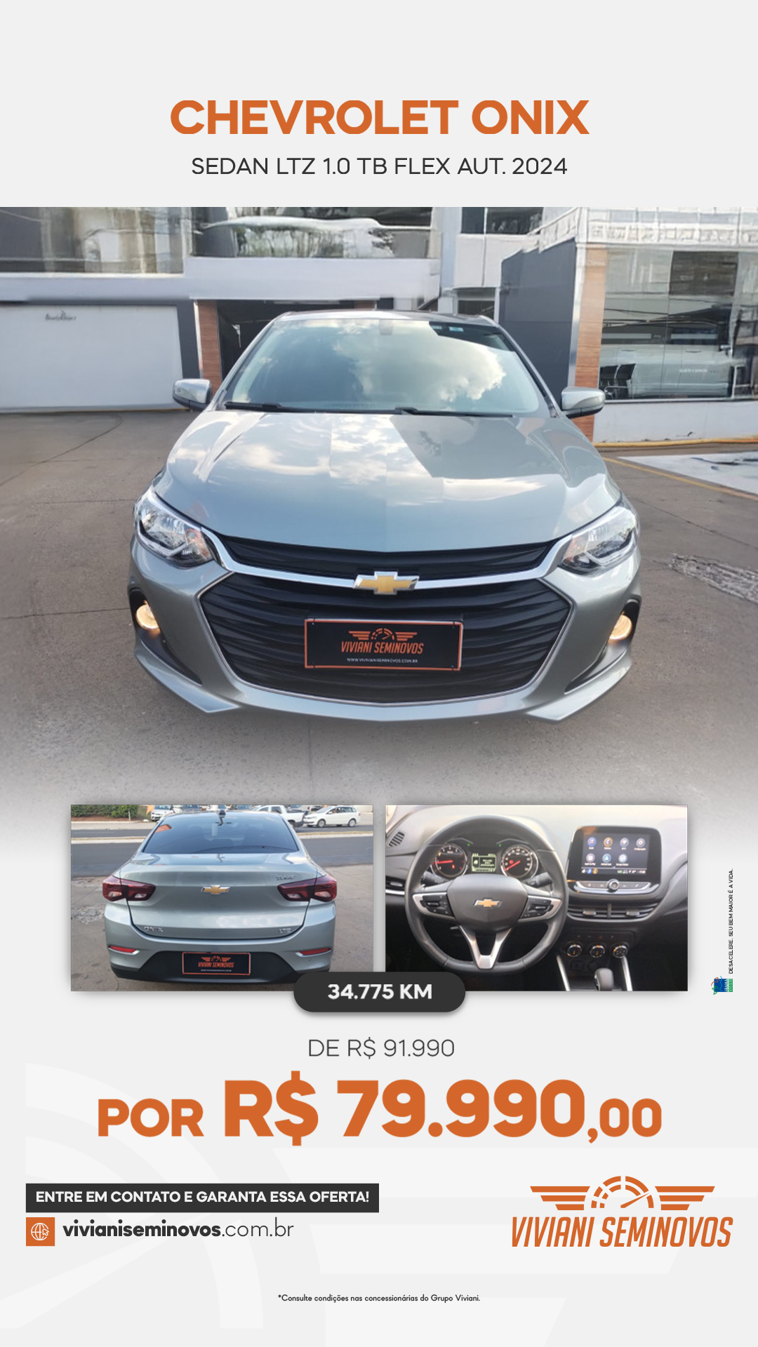 FXA6B62 - Chevrolet Onix Chevrolet ONIX SEDAN Plus LTZ 1.0 12V TB Flex Aut. 2024