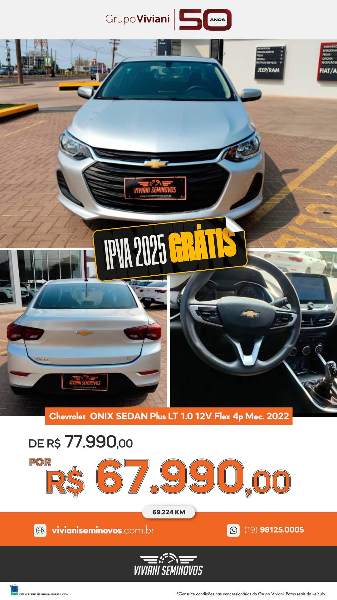 FXT1B25 - ONIX SEDAN Plus LT 1.0 12V Flex 4p Mec.