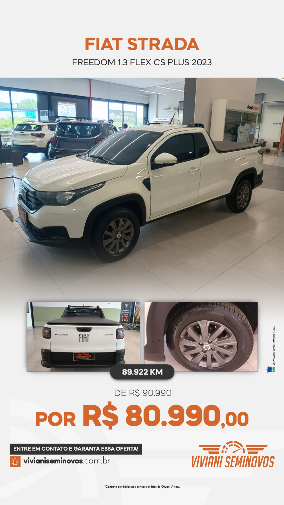 EZX5I25 - Fiat Strada Freedom 1.3 Flex 8V CS Plus 2023