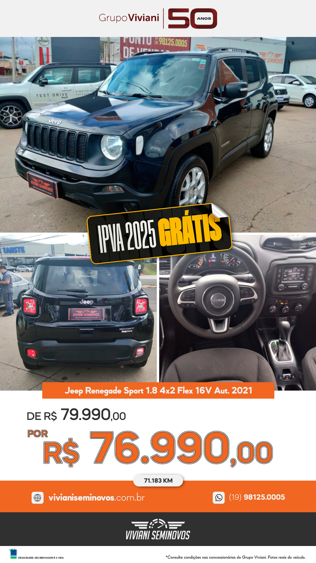FCW8J91 - Jeep Renegade Sport 1.8 4x2 Flex 16V Aut. 2021