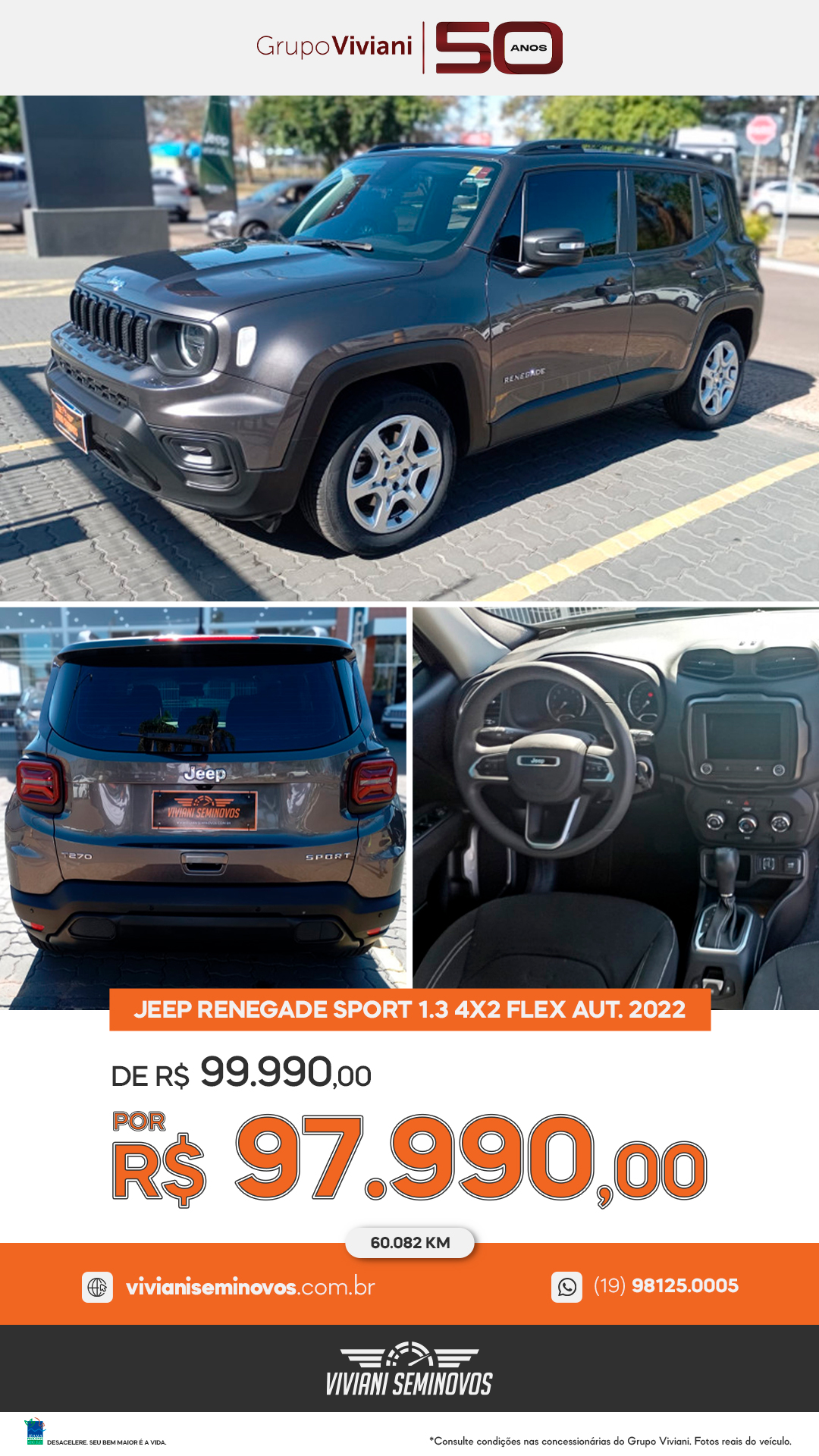 FRS8F57 - Jeep Renegade Sport T270 1.3 TB 4x2 Flex Aut. 2022