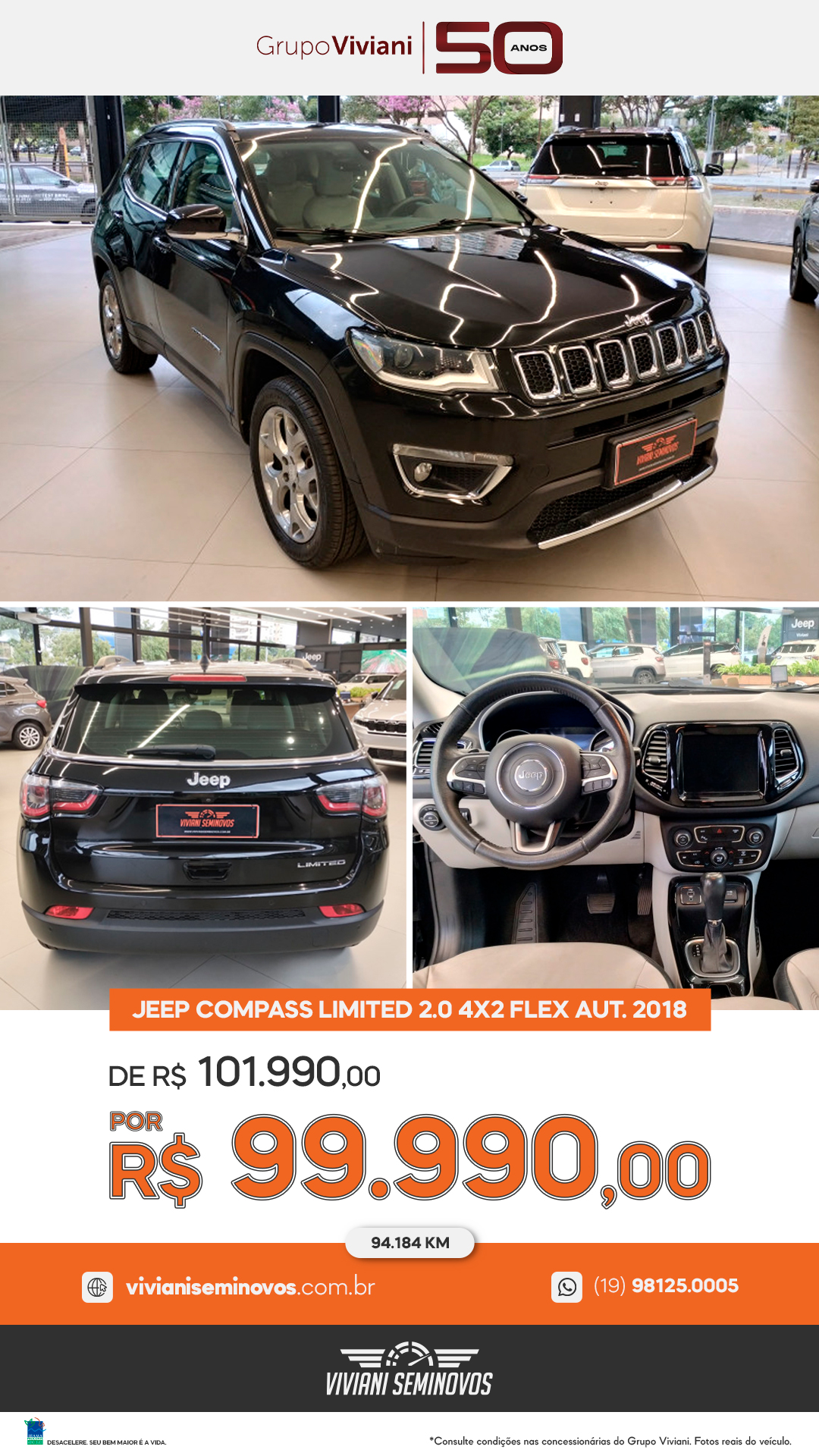 BIB6D79 - Jeep COMPASS LIMITED 2.0 4x2 Flex 16V Aut. 2018