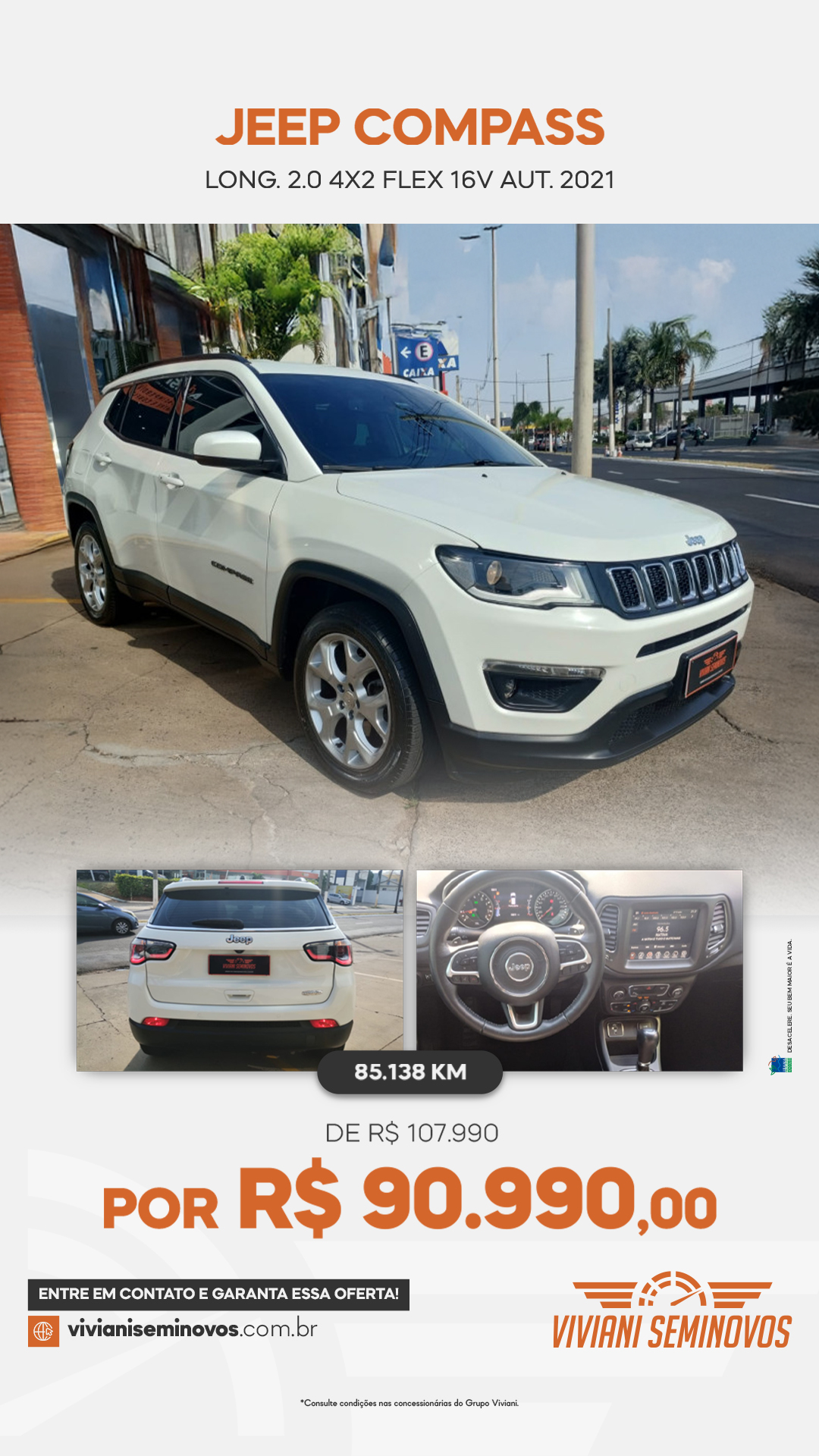 RMQ6C77 - Jeep COMPASS LONGITUDE 2.0 4x2 Flex 16V Aut. 2021