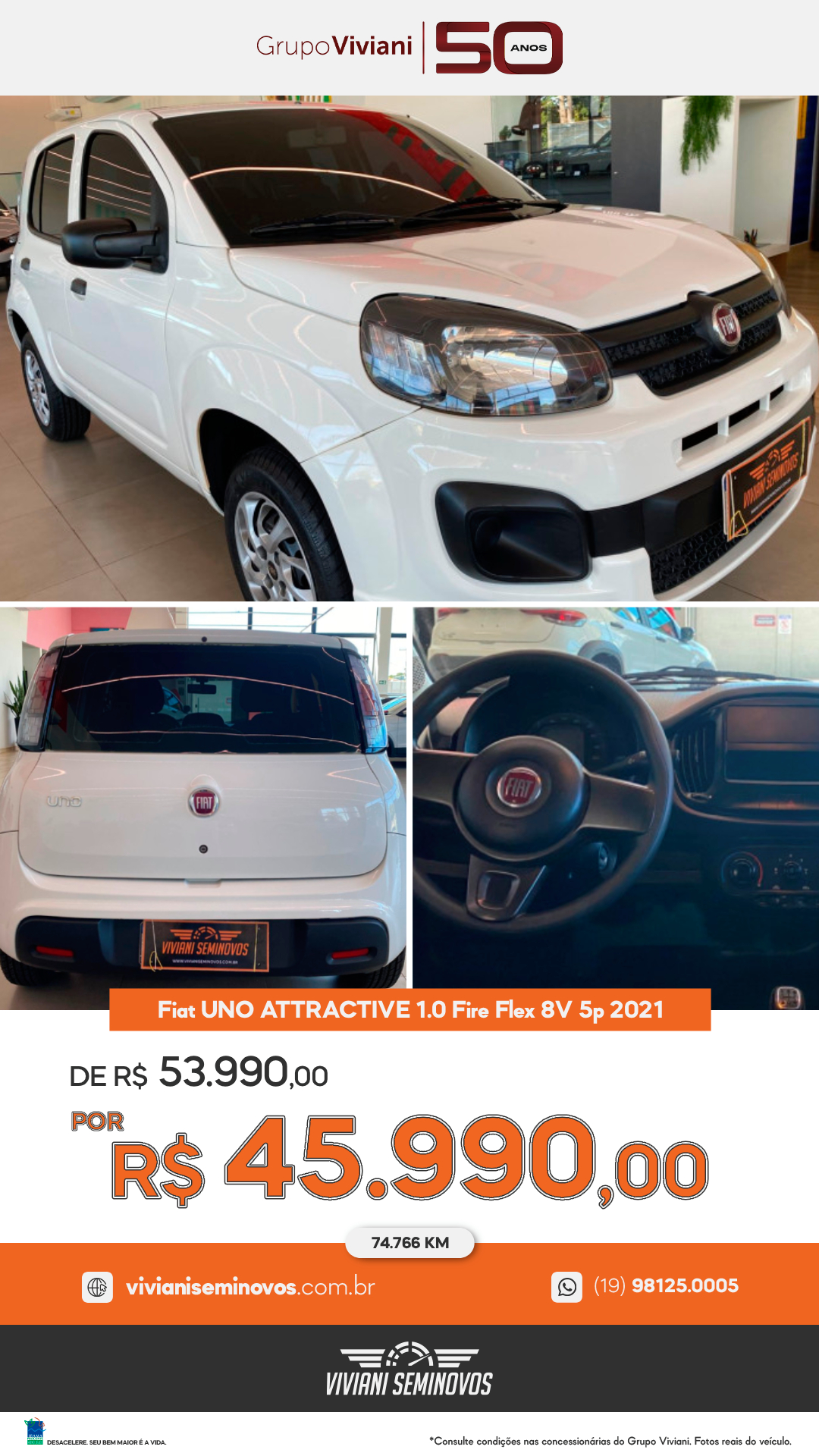 GCN7F88 - Fiat UNO ATTRACTIVE 1.0 Fire Flex 8V 5p 2021