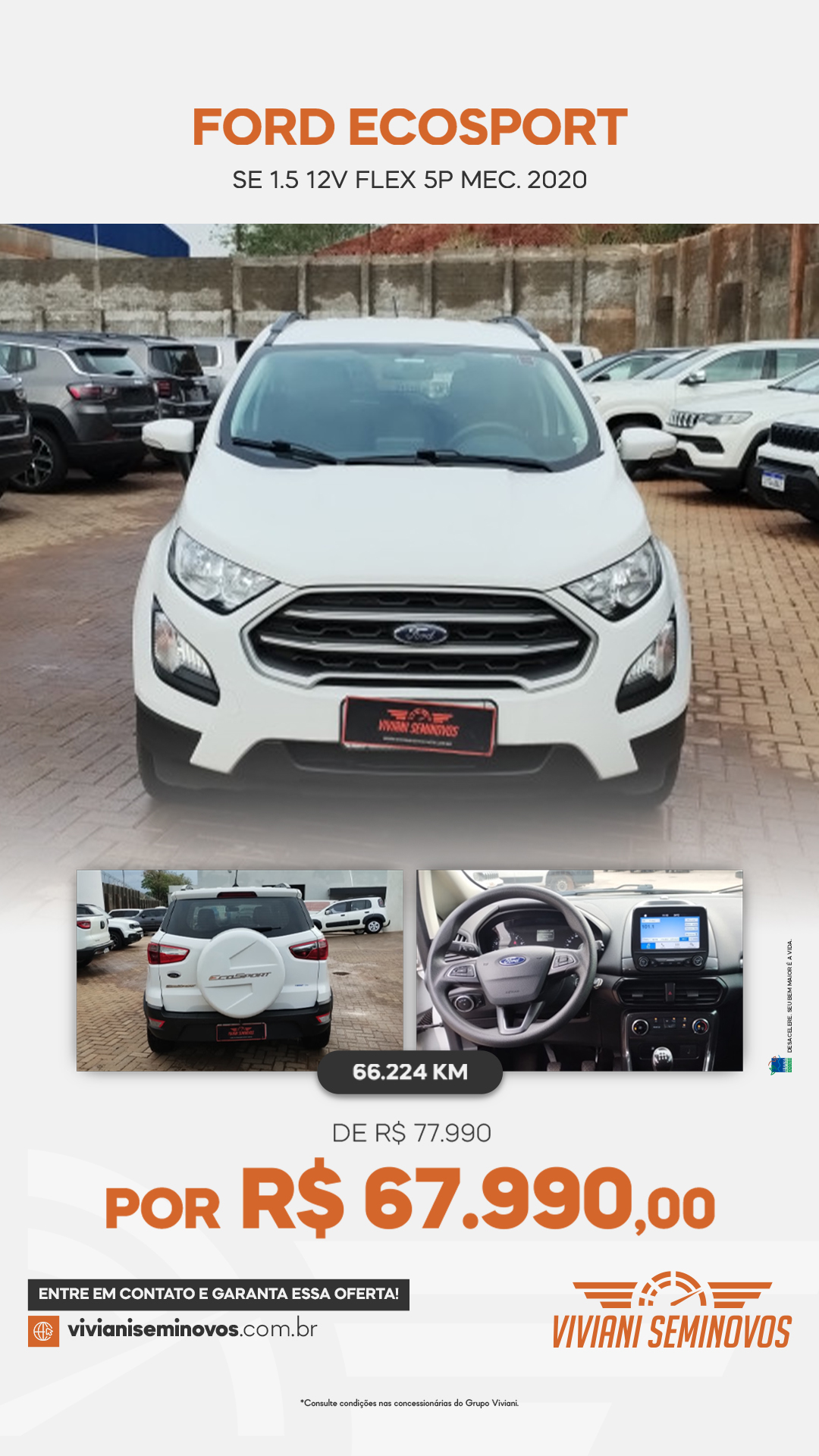 GAB5H48 - Ford EcoSport SE 1.5 12V Flex 5p Mec. 2020