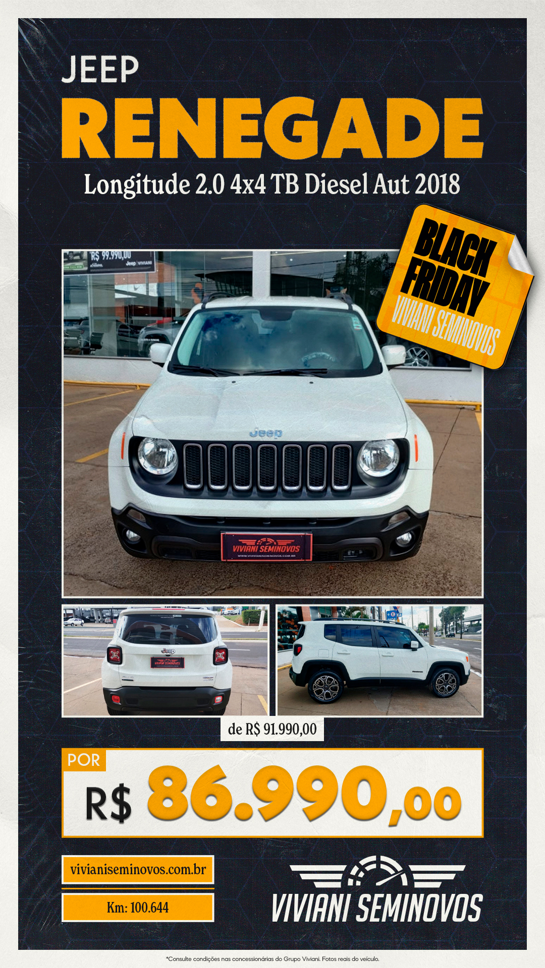 GCT9949 - Jeep - Renegade Longitude 2.0 4x4 TB Diesel Aut - 2018