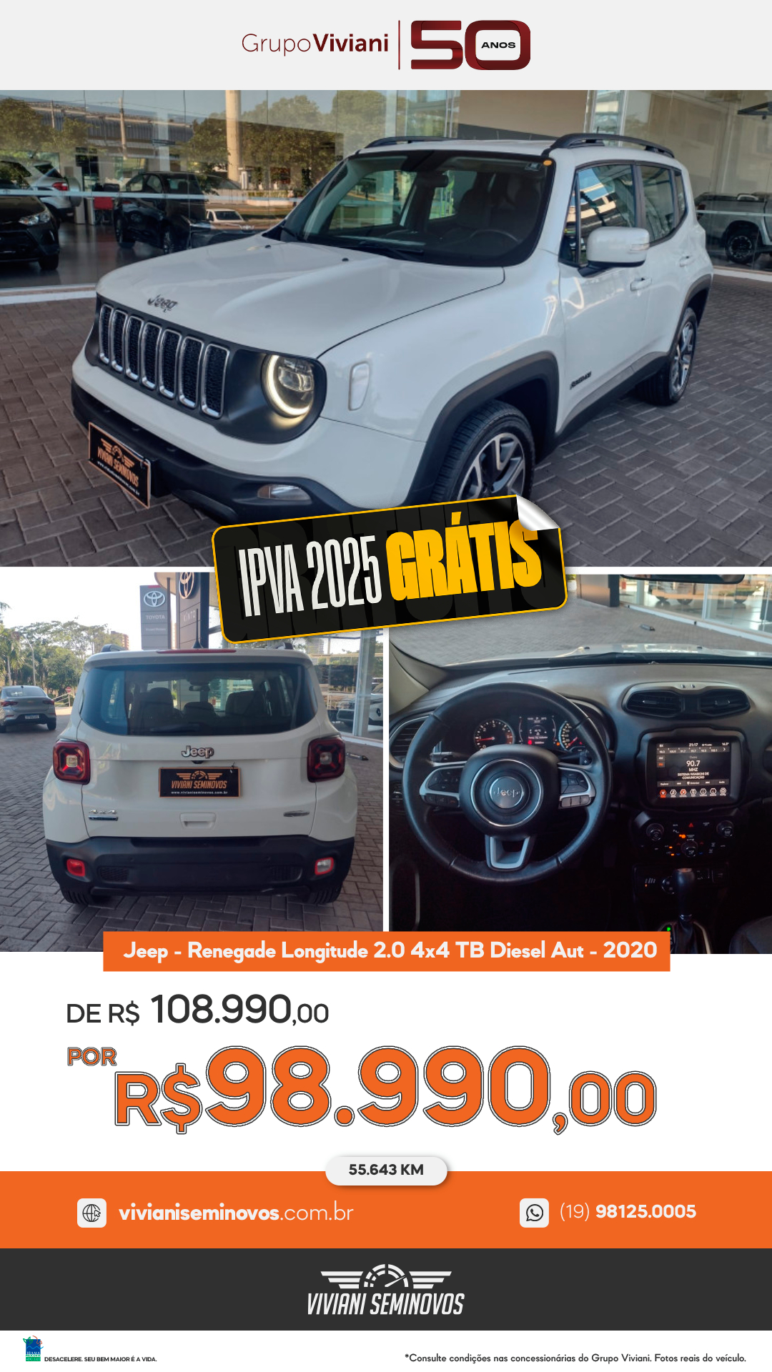 RFG7E87 - Renegade Longitude 2.0 4x4 TB Diesel Aut