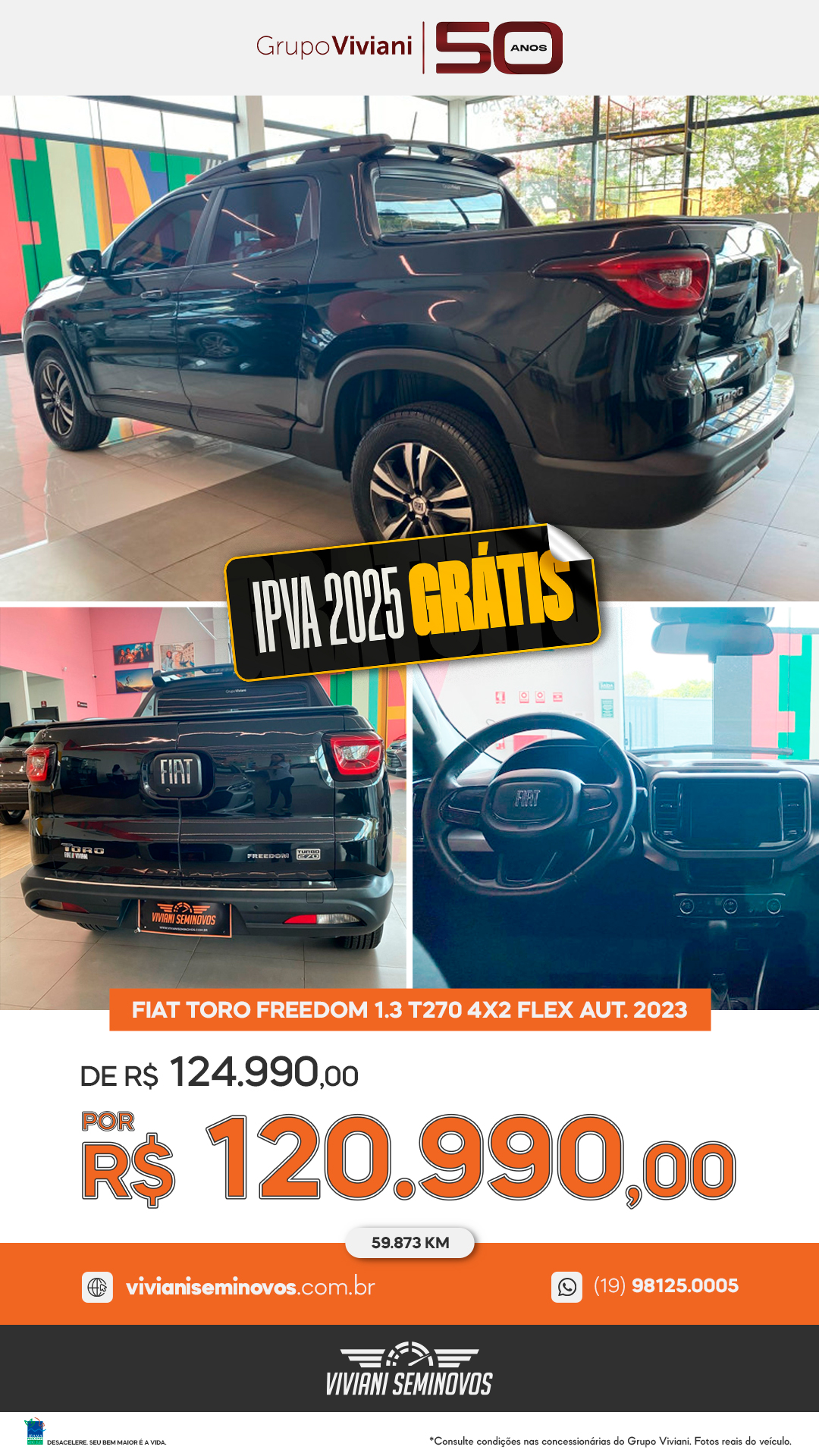 GDN4F52 - Fiat Toro Freedom 1.3 T270 4x2 Flex Aut. 2023